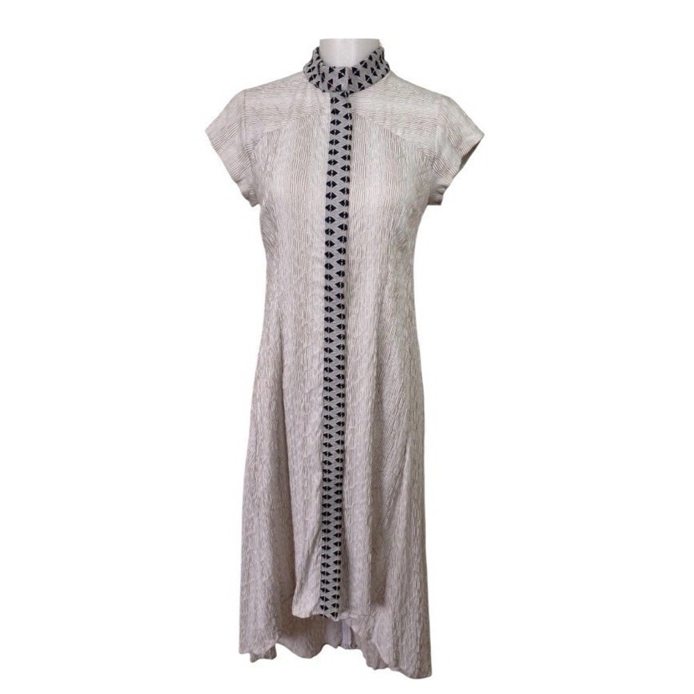 Snider Tan Blue Tunic High Low Dress Sleeveless Womens Size XS
